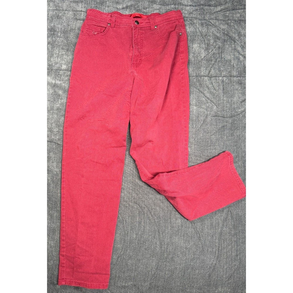 Gloria Vanderbilt Amanda Jeans Women's 14 Red Straight Leg Denim Pants